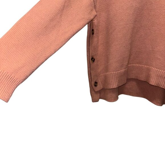 Madewell Womens Brownstone Sweater With Side Button Detail In Dusty Clay Size M - Picture 5 of 7
